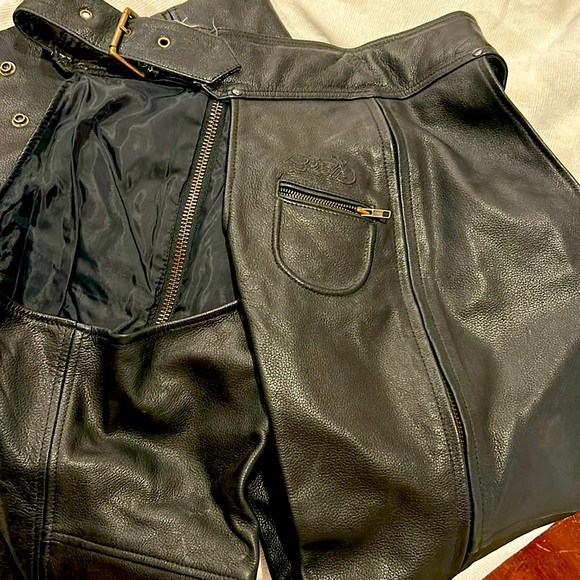 Easyriders Genuine Leather Motorcycle chaps. Vintage - Picture 1 of 5